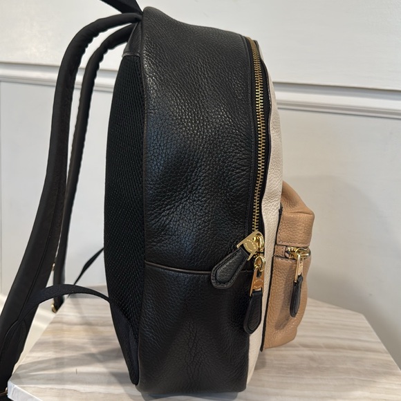 Coach Colorblock Charlie Pebbled Leather Backpack - Picture 5 of 17